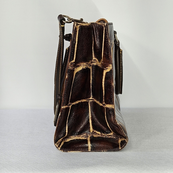 Dooney & Bourke 11.5x9x5" Bag Barlow Croc Embossed Florentine Vacchetta Leather - Picture 3 of 14